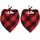 Lamphyface 2 Pcs Dog Bandana Christmas Pet Clothing Triangle Scarf Accessories Bibs Red Black Plaid