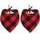 Lamphyface 2 Pcs Dog Bandana Christmas Pet Clothing Triangle Scarf Accessories Bibs Red Black Plaid