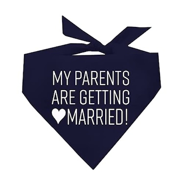 Tees & My Parents are Getting Married Printed Dog Bandana 58 Navy OS