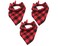 Native Pup 3Pack Plaid Dog Bandanna Large Red