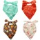 SJANE Dog Bandanas 4 Pack Adjustable Double Sided Unique Shape Curve Scarf Premium Durable Fabric Puppy Cat Small Dog Neck AccessoriesSmall