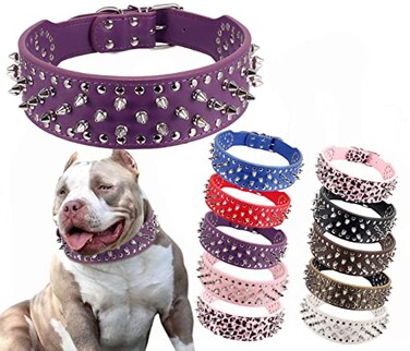 BTDCFY PU Leather Adjustable Spiked Studded Dog Collar 2