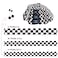 Roses&amp;Poetry RosesPoetry Dog Collar with Colourful Checkered Patterns Adjustable Durable Puppy Collars for Small Medium Large Dogs Black WhiteXS