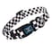 Roses&amp;Poetry RosesPoetry Dog Collar with Colourful Patterns Adjustable Durable Puppy Collars for Small Medium Large Dogs Black WhiteL