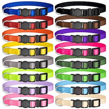 Mtliepte 16 PCS Puppy Collars Safety Buckle Collars for Litter Nylon Adjustable Puppy Collars for Small Puppies Breakaway Whelping Collars Pet SuppliesStuffAccessoriesS