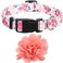 Lamphyface 2 Pack Dog Collar Floral with Removable Flower Adjustable Nylon Pet Collars Large