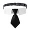 ADOGGYGO Adjustable Dog Neck Tie Collar Pet Collar with Black Necktie Wedding Formal Tux Collars for Large Dogs Pets Large