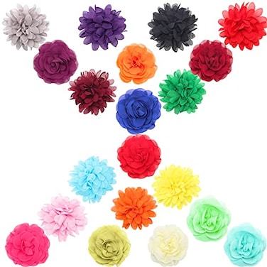 Anglekai 20Pcs Dog Collar Flowers Pet Bow Ties MultiColor Dog Collar Flowers and Bows Grooming Accessories Solid