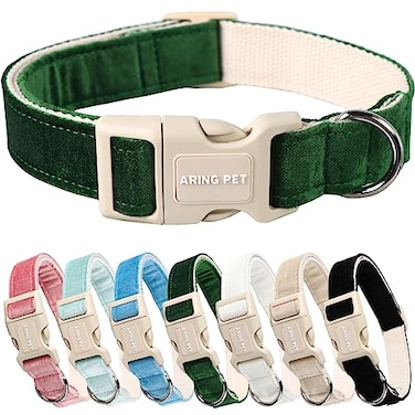 Aring pet ARING PET Dog CollarCute Cotton Puppy Collar for Small Dogs Adjustable Lightweight Pet Collars with Quick Release Buckle for Small Medium Large Dog
