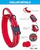 AUBELL Reflective Tactical Dog CollarAdjustable Military Heavy Duty K9 Collars with Handle and Quick Release Metal Buckle Great for Large Dogs with Airtag Case and 2 Patches RedL