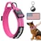 AUBELL Reflective Tactical Dog CollarAdjustable Military Heavy Duty K9 Collars with Handle and Quick Release Metal Buckle Great for Medium Dogs with Airtag Case and 2 Patches PinkM