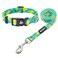 azuza Dog Collar and Leash Set Lemon Patterns on Blue Nylon Collar and Matching Leash Great Option for Medium Dogs