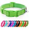 azuza Reflective Dog Collar Soft Neoprene Padded Pet Collar with ID Tag Ring Adjustable for Small DogsGreenS