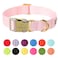 Babole Pet Nylon Dog Collar Adjustable Pink Soft Webbing Dog Collars for Small Medium Large Dogs Boy Girl Puppy Collar with Safety Metal Buckle S