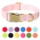 Babole Pet Nylon Dog Collar Adjustable Pink Soft Webbing Dog Collars for Small Medium Large Dogs Boy Girl Puppy Collar with Safety Metal Buckle S