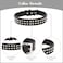 BINGPET Adjustable Leather Dog Collar Durable Studded Real Split Pet Collar with Metal Buckle DRing for Small Medium Large Dogs Black XL