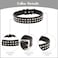 BINGPET Adjustable Leather Dog Collar Durable Studded Real Split Pet Collar with Metal Buckle DRing for Small Medium Large Dogs Black XL