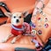 Blueberry Pet 8 Patterns Spring Scent Inspired Floral Rose Print Turquoise Adjustable Dog Seat Belt Tether for Dogs Cats Durable Safety Car Vehicle Seatbelts Leads Use with Harness