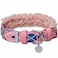 Blueberry Pet Soft Comfy Scottish Argyle Fleece Padded Adjustable Dog Collar with Metal Buckle Pink Neck 17205 for Large Breed