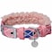 Blueberry Pet Soft Comfy Scottish Argyle Fleece Padded Adjustable Dog Collar with Metal Buckle Pink Neck 17205 for Large Breed