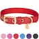 Blueberry Pet The Most Coveted Designer Mixed Metallic Thread Adjustable Dog Collar in Sparkling True Red with Metal Buckle Neck 9125 for Small Breed