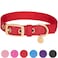 Blueberry Pet The Most Coveted Designer Mixed Metallic Thread Adjustable Dog Collar in Sparkling True Red with Metal Buckle Neck 9125 for Small Breed