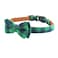 Pipidog Bow Tie Dog Collar Cute Plaid Sturdy Soft MaterialLeather Dog Collars for Small Medium Large Dogs Breed Puppies Adjustable 12 Colors and 3 Sizes Green Plaid S 1014