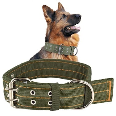 Cdycam Buckle Dog Collar 15 Wide Adjustable Nylon Military Tactical Dog Collars 2Rows D Ring Heavy Duty Dog Collar