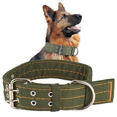 Cdycam Buckle Dog Collar 2 Wide Adjustable Nylon Military Tactical Dog Collars 2Rows D Ring Heavy Duty Dog Collar
