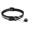 CHBORCHICEN 2Pack Footprint Reflective Cat Collar with Bell Basic Dog Cat Collar Buckle Adjustable Polyester Cat Dog Collar or Seatbelts XSmall Black