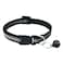CHBORCHICEN 2Pack Footprint Reflective Cat Collar with Bell Basic Dog Cat Collar Buckle Adjustable Polyester Cat Dog Collar or Seatbelts XSmall Black