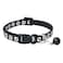 CHBORCHICEN 2Pack Footprint Reflective Cat Collar with Bell Basic Dog Cat Collar Buckle Adjustable Polyester Cat Dog Collar or Seatbelts XSmall Black