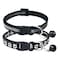 CHBORCHICEN 2Pack Footprint Reflective Cat Collar with Bell Basic Dog Cat Collar Buckle Adjustable Polyester Cat Dog Collar or Seatbelts XSmall Black