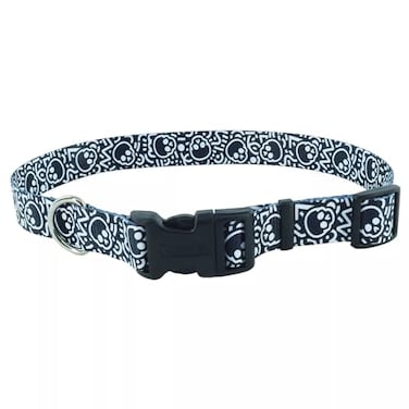 Coastal Pet Styles Adjustable Dog Collar Stylish Patterned Fabrics SnapLock Buckle Adjustable Dog Collar for Small Medium or Large Dogs Black Skulls 58 x 1014