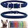 CollarDirect Rolled Leather Dog Collar Soft Padded Round Puppy Collar Handmade Genuine Leather Collar Dog Small Large Cat Collars 13 Colors 67 Inch Deep Blue Textured