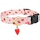 FYEQYAOU Cotton Handmade Dog Collar Cute and Distinctive Patterns Pink Strawberries with Pendant for Girl Boy Dogs Collars M