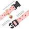 FYEQYAOU Cotton Handmade Dog Collar Cute and Distinctive Patterns Pink Strawberries with Pendant for Girl Boy Dogs Collars M