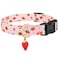 FYEQYAOU Cotton Handmade Dog Collar Cute and Distinctive Patterns Pink Strawberries with Pendant for Girl Boy Dogs Collars M