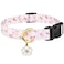 FYEQYAOU Cotton Handmade Dog Collar Cute and Distinctive Patterns White Flower with Pendant for Girl Boy Dogs Collars S
