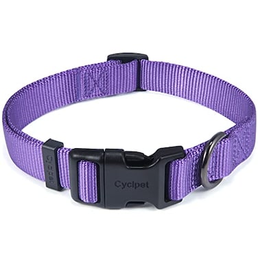 Cyclpet Premium Classic Nylon Adjustable Dog CollarsSoft and Smooth Regular 34 Inch Wide Dog Collars with Quick Release Buckle for Medium Dogs WalkingTraining Medium Ultra Violet