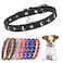 DILLYBUD Leather Dog Collar for Small Dogs Soft Adjustable Star Moon Rivet Studded Collars for Boy Girl Dogs Puppy Collars with Quick Release Metal Buckle for Walking Black S 1114 Neck