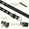 DILLYBUD Leather Dog Collar for Small Dogs Soft Adjustable Star Moon Rivet Studded Collars for Boy Girl Dogs Puppy Collars with Quick Release Metal Buckle for Walking Black S 1114 Neck