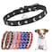 DILLYBUD Leather Dog Collar for Small Dogs Soft Adjustable Star Moon Rivet Studded Collars for Boy Girl Dogs Puppy Collars with Quick Release Metal Buckle for Walking Black S 1114 Neck