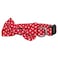 Native Pup Dog Collar with Bow Tie Premium Cute Bowtie Nylon Polka Dot Christmas American Flag Halloween for Girl or Boy Adjustable Medium Red Polka