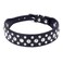Dogs Kingdom 1220 Length Personalized Rhinestone Leather Bling Crystal Pet Dog Cat Collars for Small Medium Breeds Black S