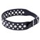Dogs Kingdom 1220 Length Personalized Rhinestone Leather Bling Crystal Pet Dog Cat Collars for Small Medium Breeds Black S