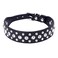 Dogs Kingdom 1220 Length Personalized Rhinestone Leather Bling Crystal Pet Dog Cat Collars for Small Medium Breeds Black S