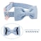 DOGWONG Hemp Cotton Dog Collar with Bow Blue Pet Collar Durable Adjustable Puppy Collar for Medium Dogs
