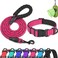Dynmeow Reflective Dog Collar and Leash Set for Large Dogs HotPink