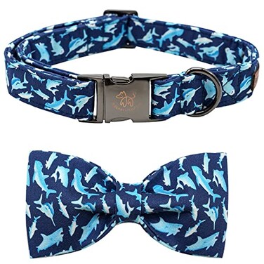 Elegant little Elegant Little Tail Bowtie Collar for XSmall Puppy and Cat Shark Print Adjustable